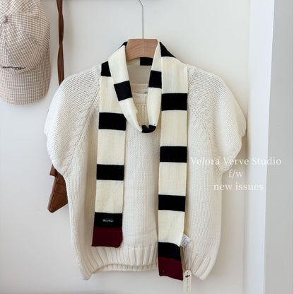 Women’s Plush Stripe Scarf In Multicolor, Perfect For Winter