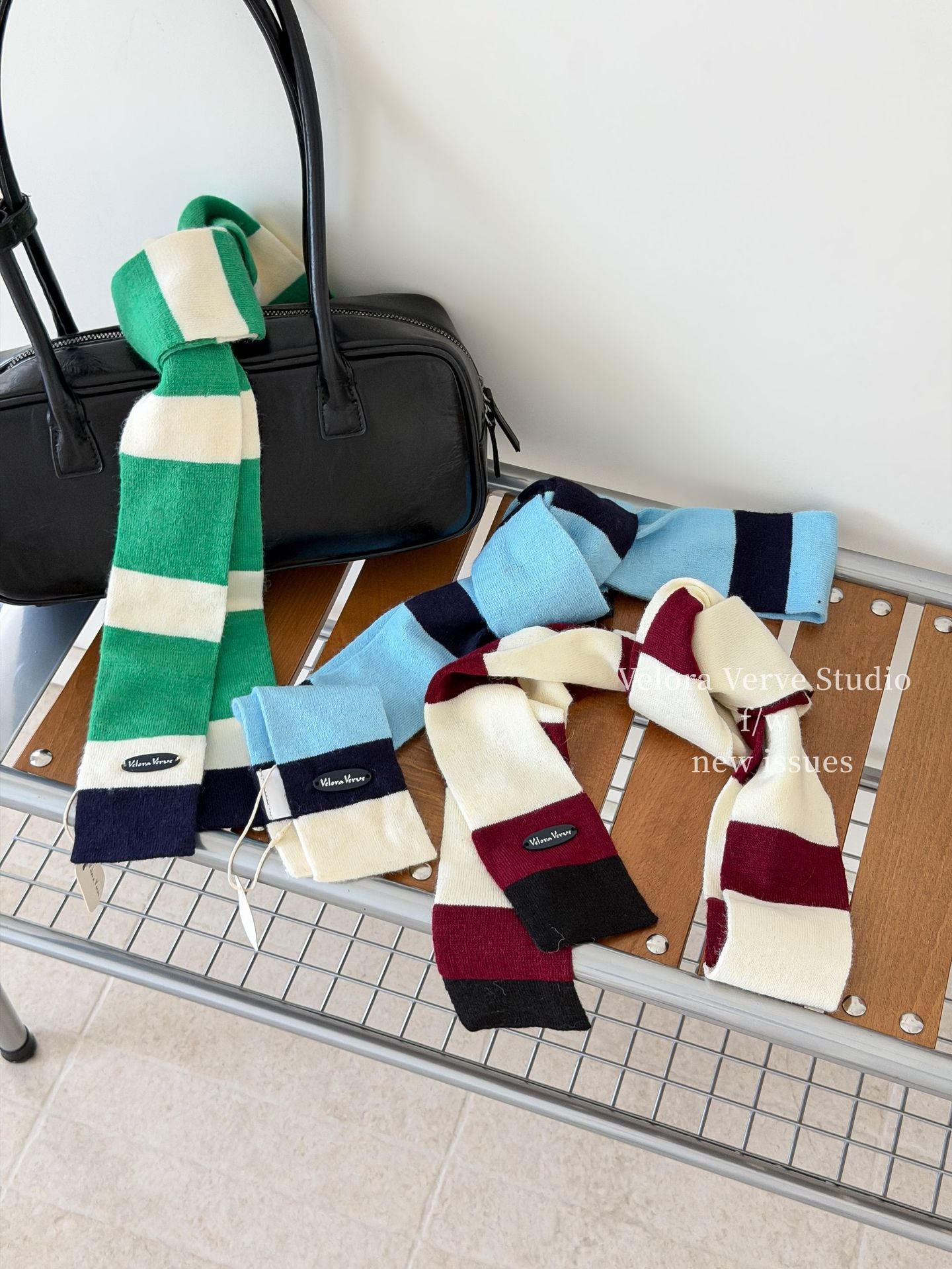 Women’s Plush Stripe Scarf In Multicolor, Perfect For Winter