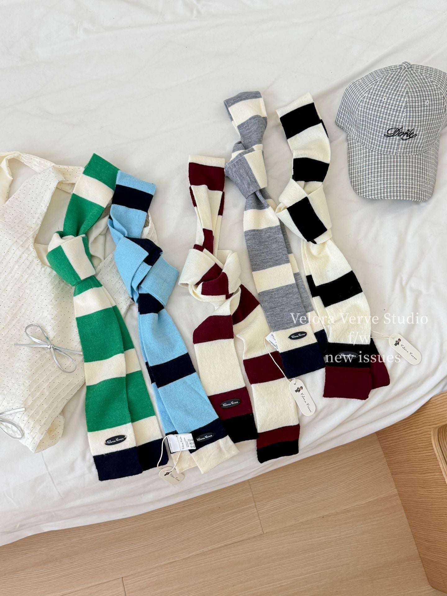 Women’s Plush Stripe Scarf In Multicolor, Perfect For Winter