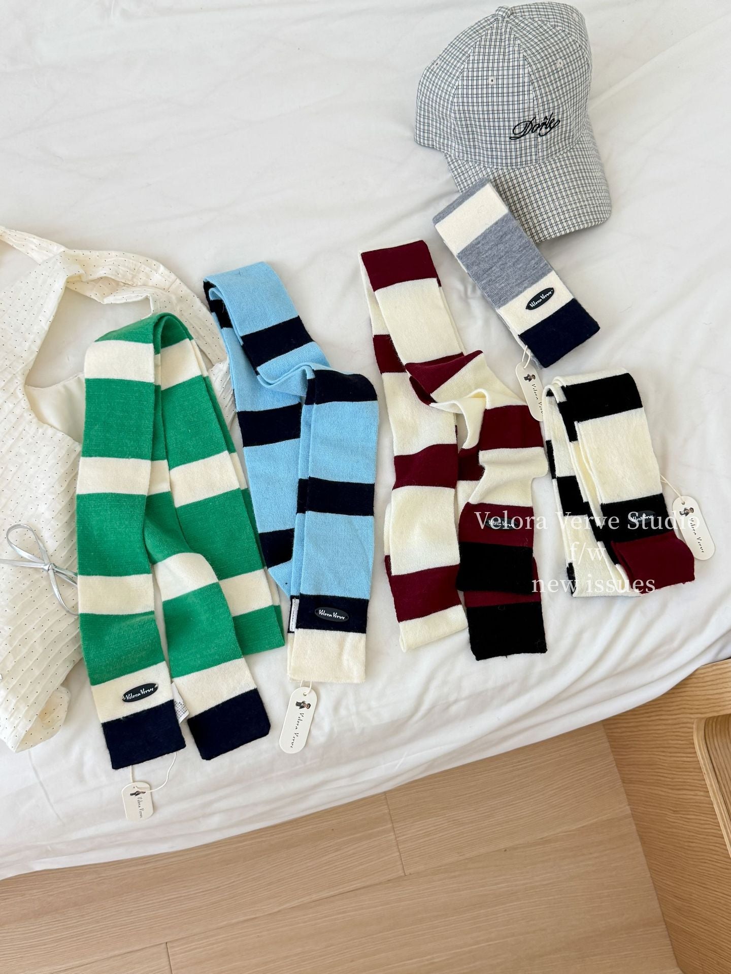 Women’s Plush Stripe Scarf In Multicolor, Perfect For Winter