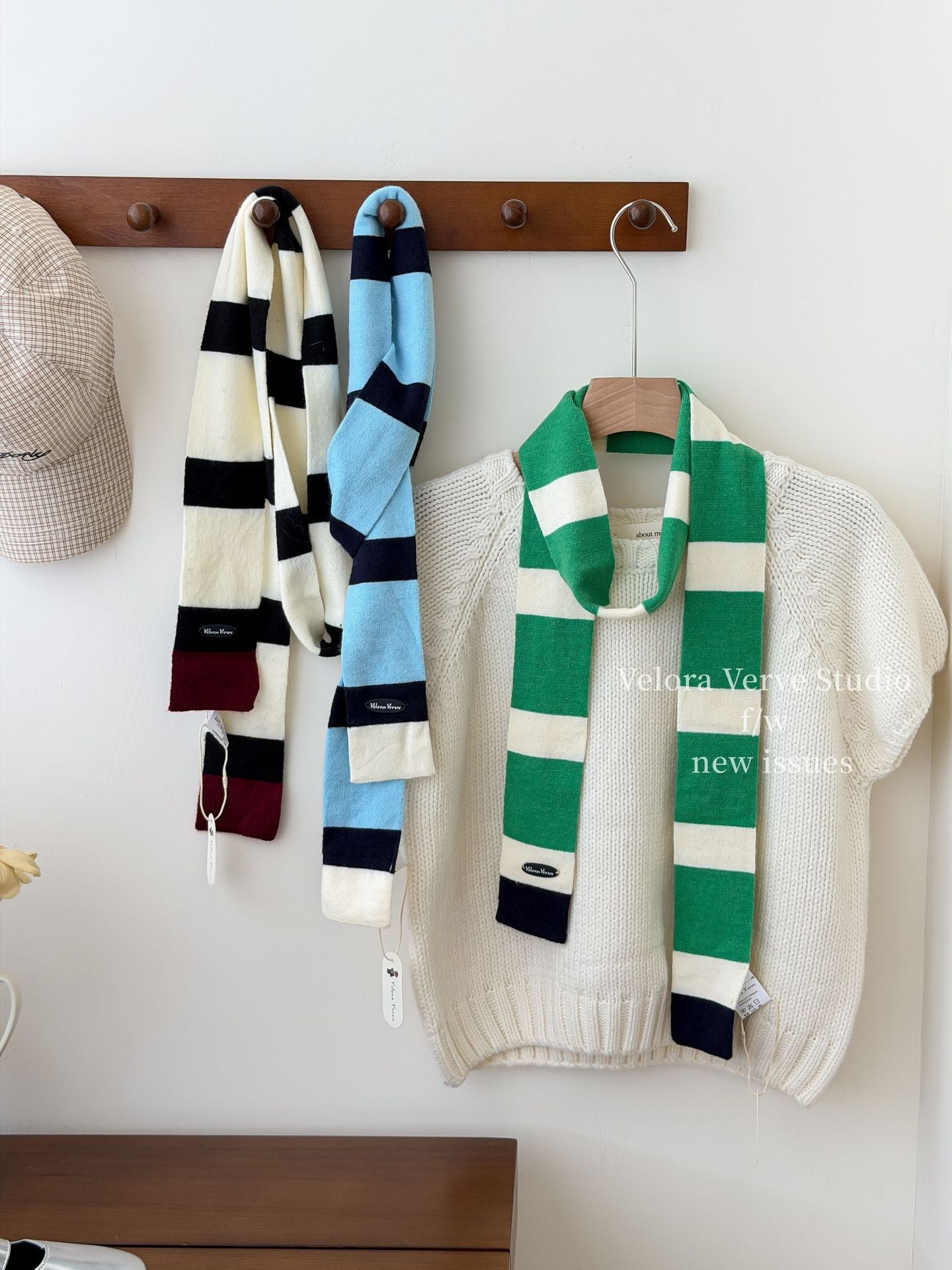 Women’s Plush Stripe Scarf In Multicolor, Perfect For Winter
