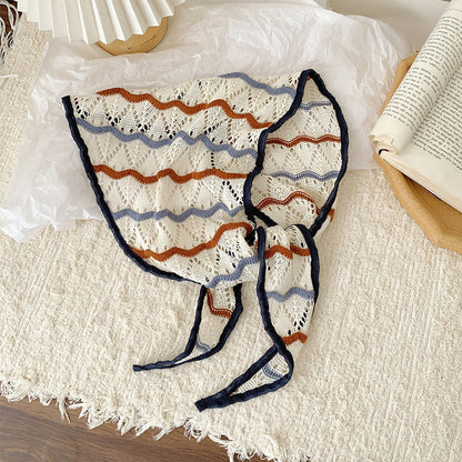 Triangle Scarf For Women In White, Made Of Polyester, Perfect For Spring Season