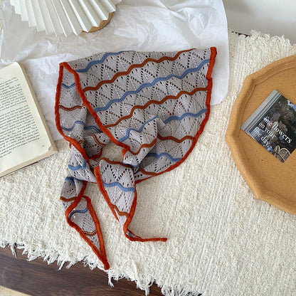 Triangle Scarf For Women In White, Made Of Polyester, Perfect For Spring Season