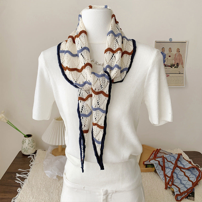Triangle Scarf For Women In White, Made Of Polyester, Perfect For Spring Season