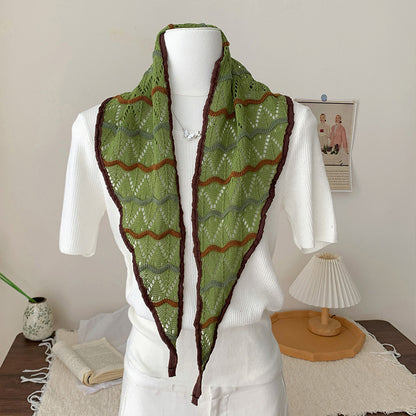 Triangle Scarf For Women In White, Made Of Polyester, Perfect For Spring Season