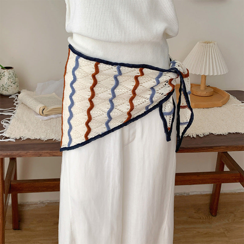 Triangle Scarf For Women In White, Made Of Polyester, Perfect For Spring Season