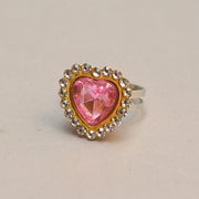 2 # a Pink Heart-shaped Alloy Ring