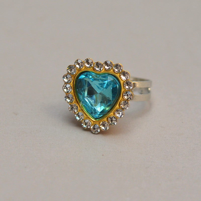 Sweet Handmade Heart Shape Adjustable Ring For Women In Purple Alloy With Rhinestones, 1 PCS Package