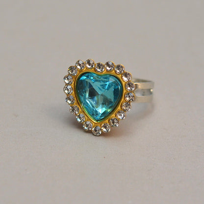 Sweet Handmade Heart Shape Adjustable Ring For Women In Purple Alloy With Rhinestones, 1 PCS Package