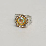 10#A White Round Diamond Alloy Ring