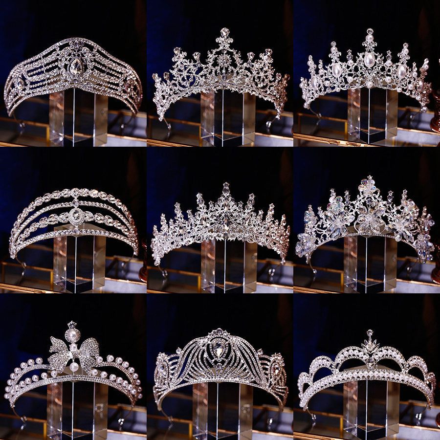 Princess Crown Hair Accessory For Kids, Alloy Material With Crystal Inlay, Perfect For Birthday Celebrations