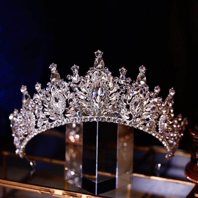 Princess Crown Hair Accessory For Kids, Alloy Material With Crystal Inlay, Perfect For Birthday Celebrations