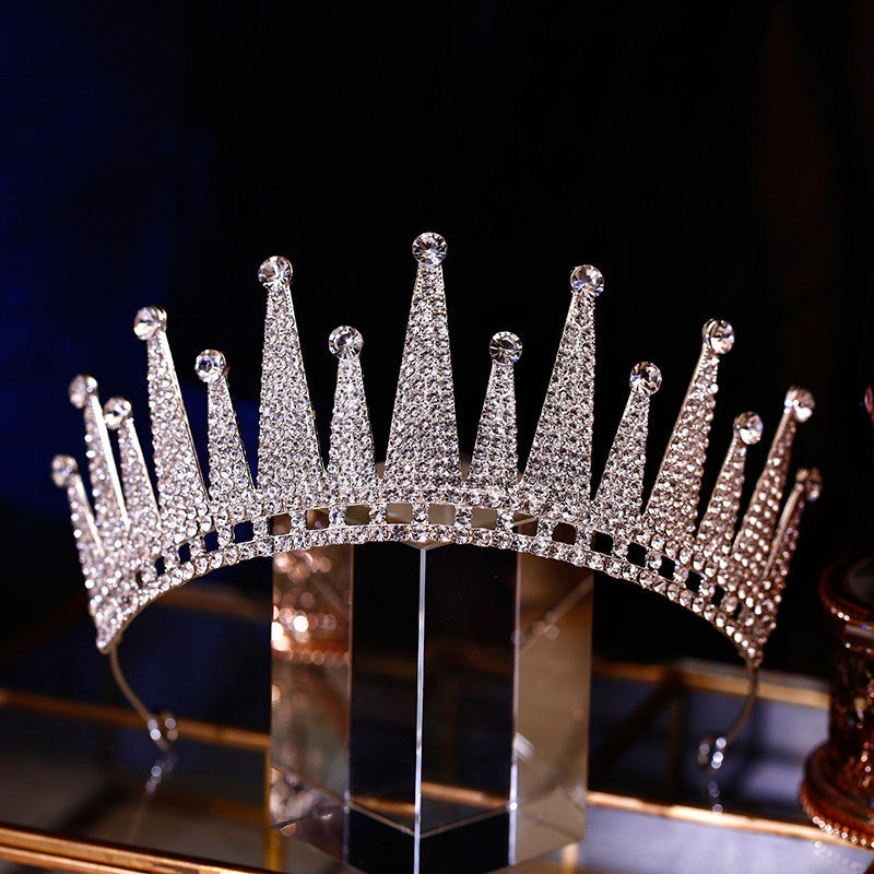 Princess Crown Hair Accessory For Kids, Alloy Material With Crystal Inlay, Perfect For Birthday Celebrations