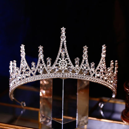 Princess Crown Hair Accessory For Kids, Alloy Material With Crystal Inlay, Perfect For Birthday Celebrations