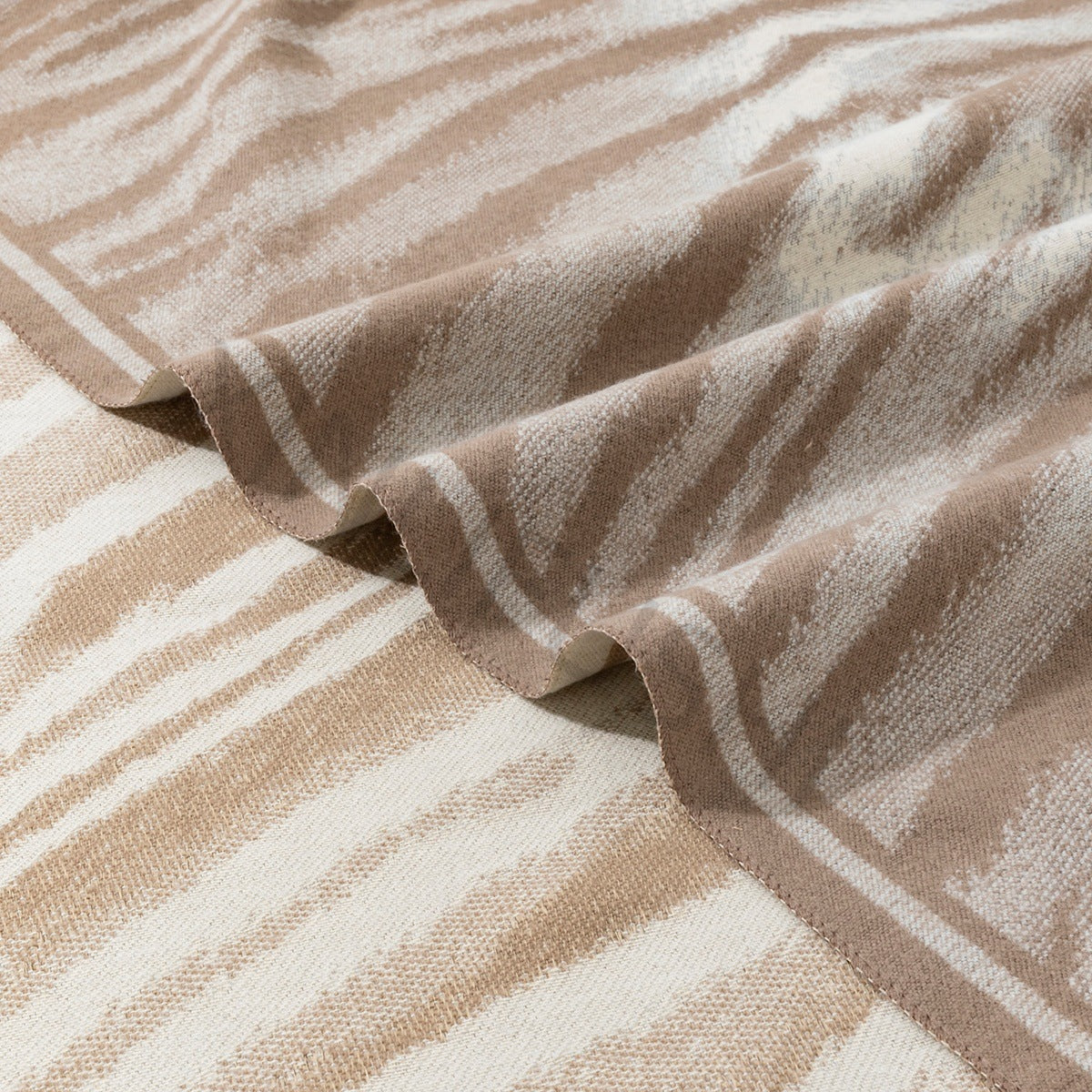 Zebra Pattern Polyester Shawl In Beige, Perfect Winter Scarf For Stylish Warmth