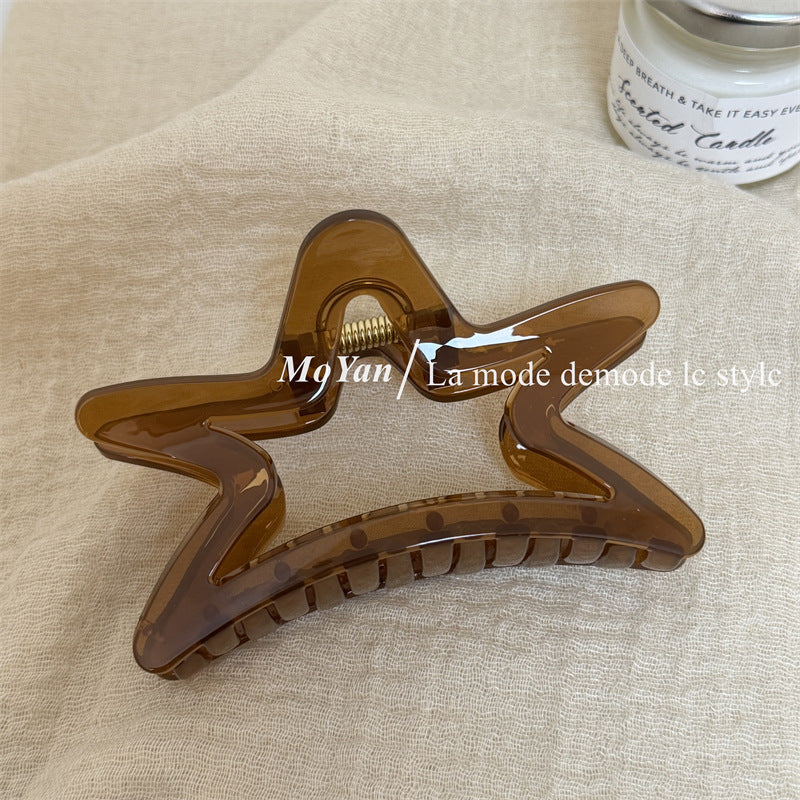 Vintage Style Shell Hair Claw For Women Made Of Durable PC Material In Coffer Color
