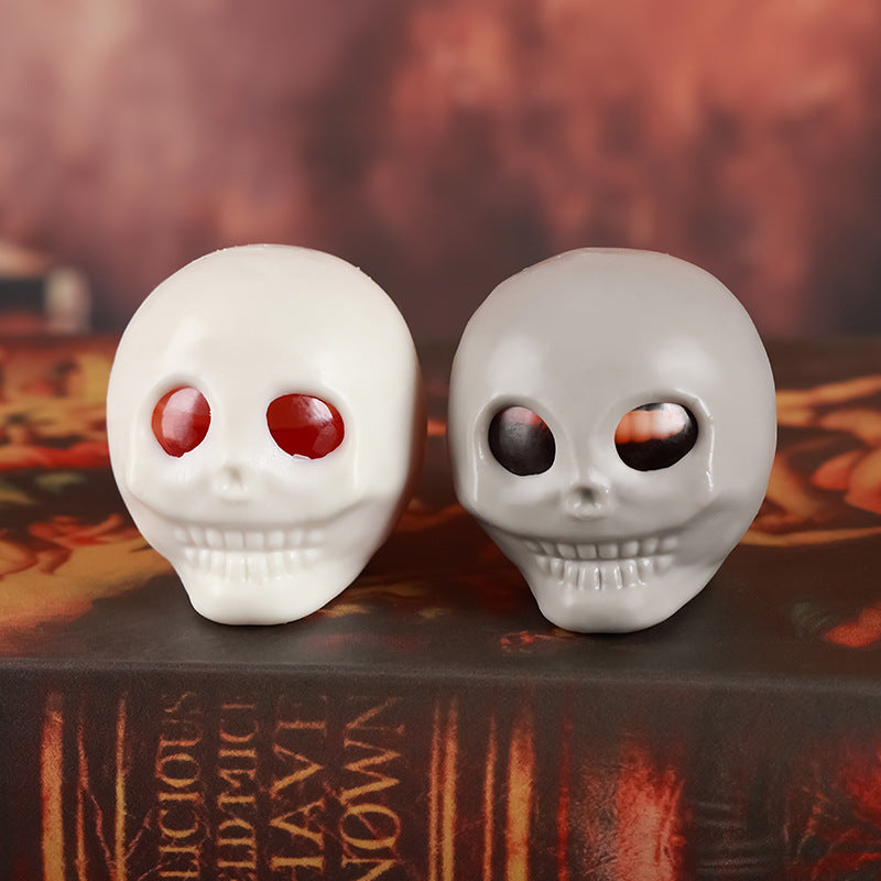 Funny Multicolor Skull Squishy Toy Made Of Soft TPR Material, Perfect Stress Relief Toy