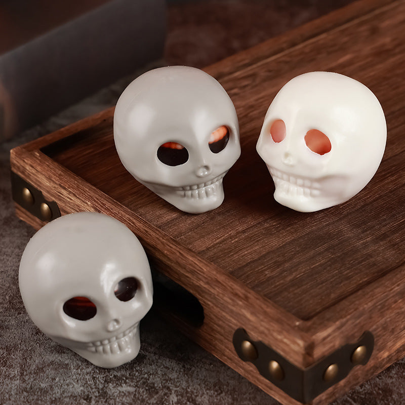 Funny Multicolor Skull Squishy Toy Made Of Soft TPR Material, Perfect Stress Relief Toy