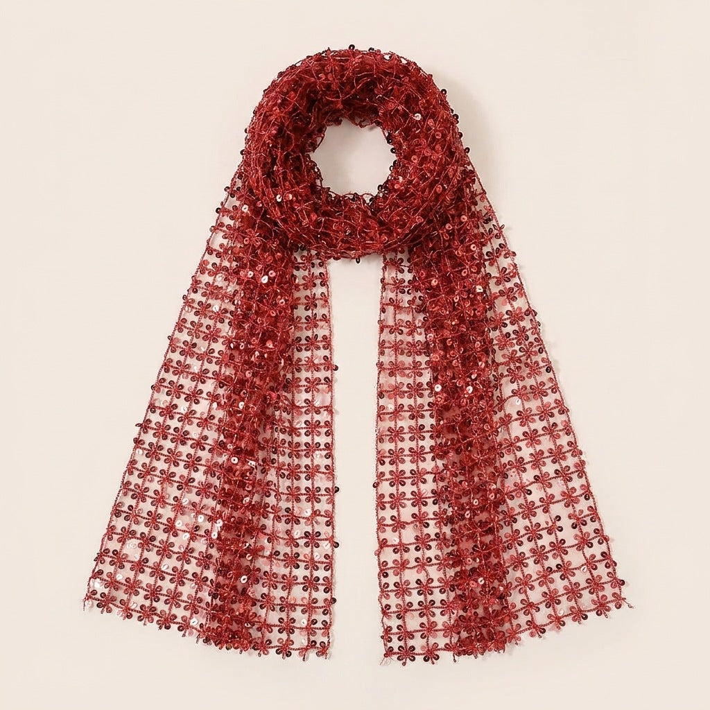 Sequins Polyester Shawl Scarf For Summer
