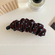 Blue and Brown Polka Dot Banana Clip