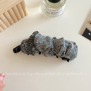 Blue Patterned Banana Clip