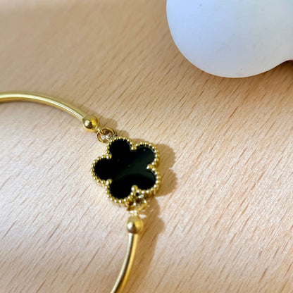 Simple Style Flowers Inlay Bracelets In 304 Stainless Steel With Zircon, Red Bangle