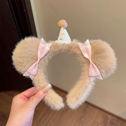 Little Bear Hair Band For Women In Coffer Color, Cloth Material, Perfect For Summer