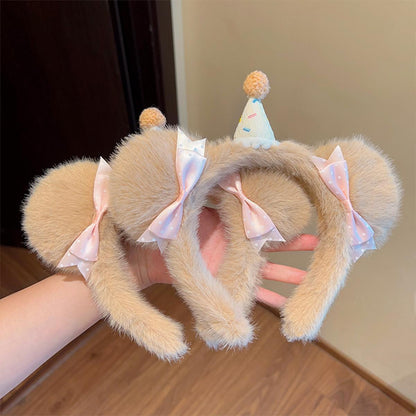 Little Bear Hair Band For Women In Coffer Color, Cloth Material, Perfect For Summer
