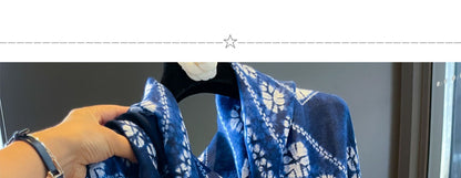 Women’s Tie Dye Cotton And Linen Shawl Scarf In Ombre, Perfect For Spring
