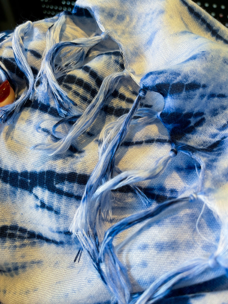 Women’s Tie Dye Cotton And Linen Shawl Scarf In Ombre, Perfect For Spring