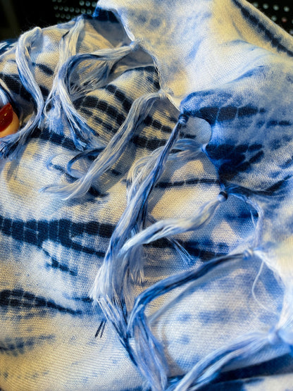 Women’s Tie Dye Cotton And Linen Shawl Scarf In Ombre, Perfect For Spring