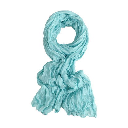 Solid Color Polyester Silk Scarf For Women, Suitable For All Seasons