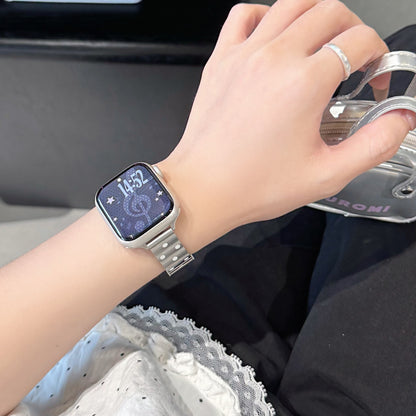 Apple Watch Strap With Stainless Steel Polka Dot Design, Durable And Stylish Replacement Band