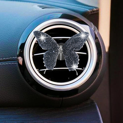 Metal Butterfly Car Interior Decoration In Champagne, Stylish Car Air Freshener Accessory
