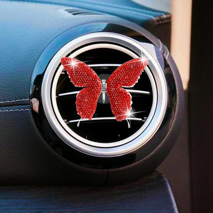 Metal Butterfly Car Interior Decoration In Champagne, Stylish Car Air Freshener Accessory