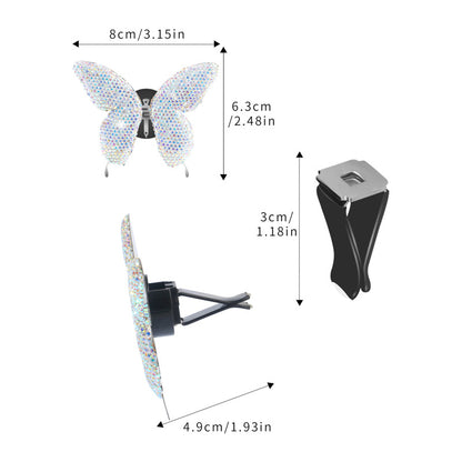 Metal Butterfly Car Interior Decoration In Champagne, Stylish Car Air Freshener Accessory