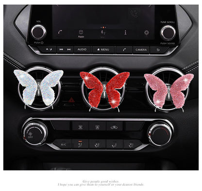 Metal Butterfly Car Interior Decoration In Champagne, Stylish Car Air Freshener Accessory