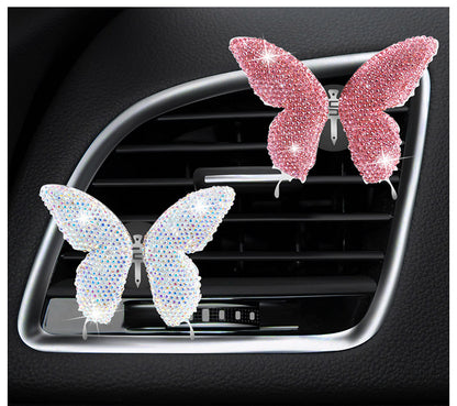 Metal Butterfly Car Interior Decoration In Champagne, Stylish Car Air Freshener Accessory