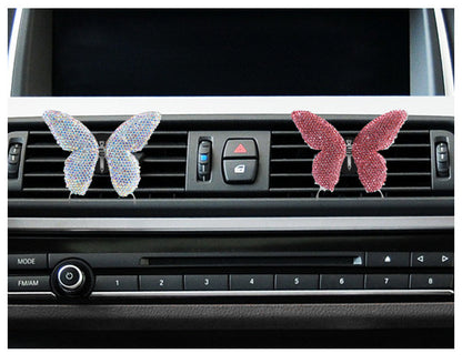 Metal Butterfly Car Interior Decoration In Champagne, Stylish Car Air Freshener Accessory