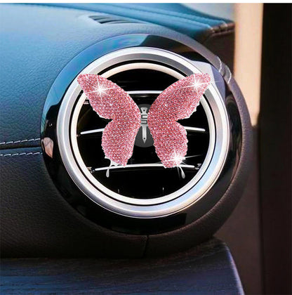 Metal Butterfly Car Interior Decoration In Champagne, Stylish Car Air Freshener Accessory