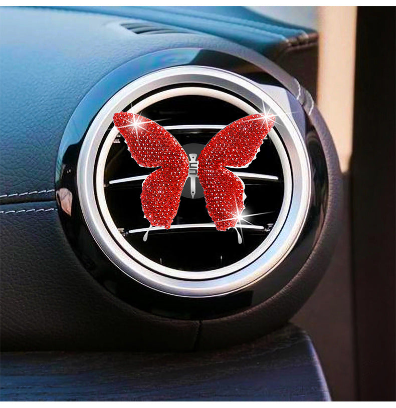 Metal Butterfly Car Interior Decoration In Champagne, Stylish Car Air Freshener Accessory