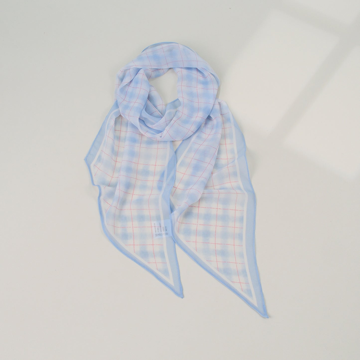 French Style Plaid Silk Scarf For Women In Multicolor Polyester, Perfect For Spring