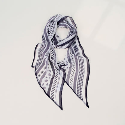 French Style Plaid Silk Scarf For Women In Multicolor Polyester, Perfect For Spring