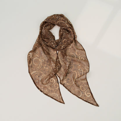 French Style Plaid Silk Scarf For Women In Multicolor Polyester, Perfect For Spring