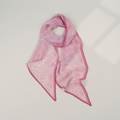 French Style Plaid Silk Scarf For Women In Multicolor Polyester, Perfect For Spring