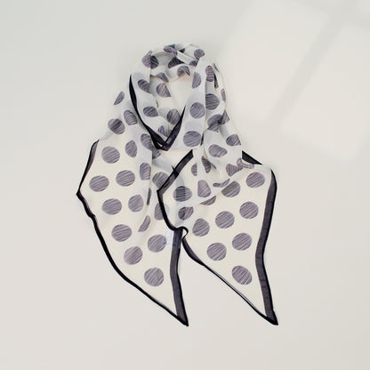 French Style Plaid Silk Scarf For Women In Multicolor Polyester, Perfect For Spring
