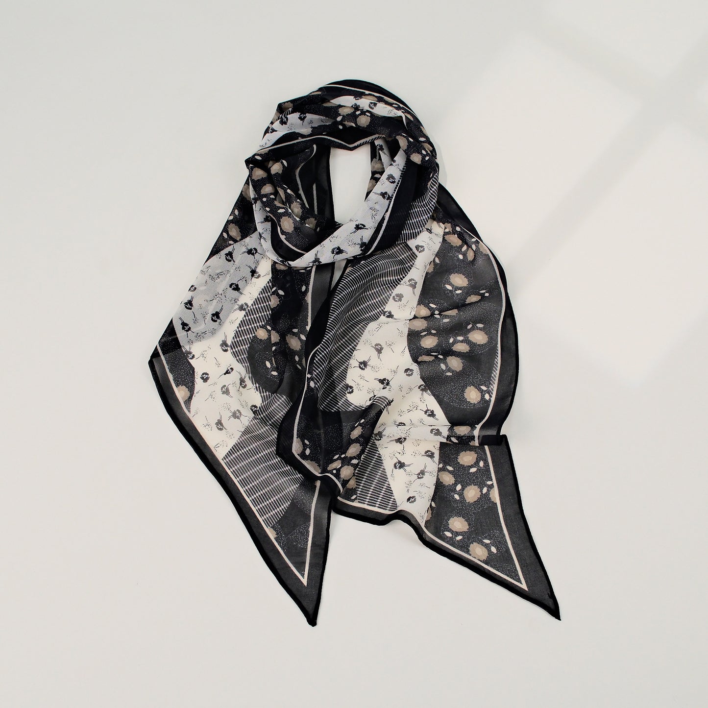 French Style Plaid Silk Scarf For Women In Multicolor Polyester, Perfect For Spring