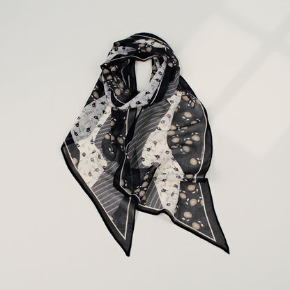 French Style Plaid Silk Scarf For Women In Multicolor Polyester, Perfect For Spring