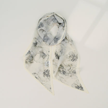 French Style Plaid Silk Scarf For Women In Multicolor Polyester, Perfect For Spring