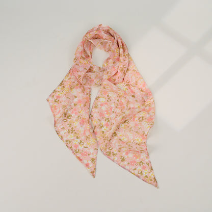 French Style Plaid Silk Scarf For Women In Multicolor Polyester, Perfect For Spring
